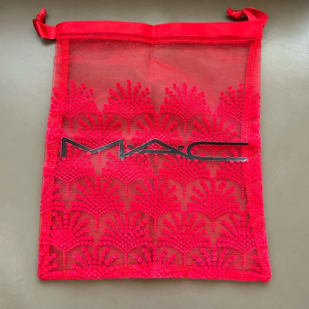 MAC Cosmetics Red Lace Cosmetic Bag